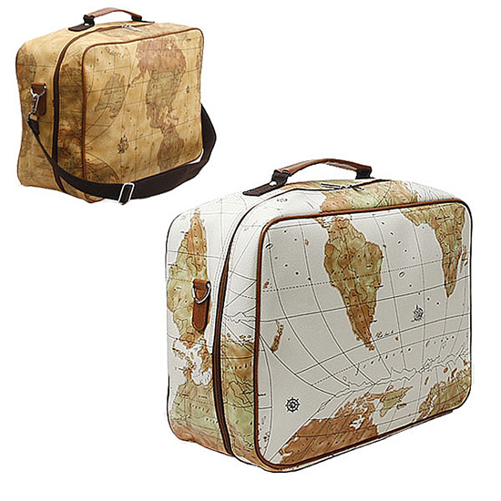 Túi du lịch dạng vali in hình bản đồ phong cách