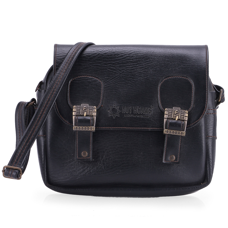 Túi xách Huy Hoàng 2 khóa màu đen - Tặng 01 áo thun thời trang - HH6107 - 1806635