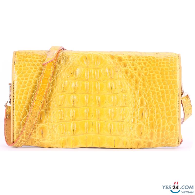 Túi xách nữ da cá sấu đeo chéo màu vàng nghệ - HH6234