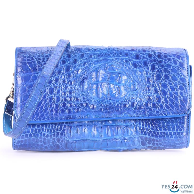 Túi xách nữ da cá sấu đeo chéo màu xanh dương - HH6235