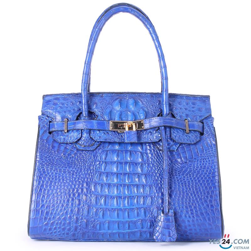 Túi xách nữ da cá sấu Huy Hoàng cao cấp màu xanh dương - HH6220