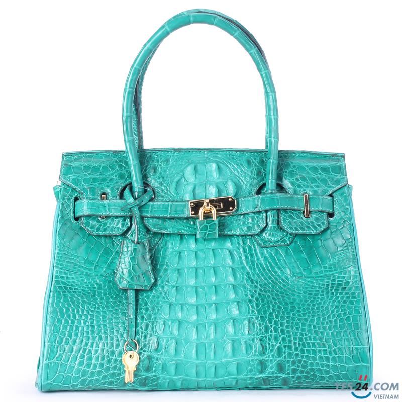 Túi xách nữ da cá sấu Huy Hoàng cao cấp màu xanh lá - HH6224