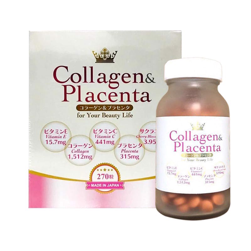 Viên Uống Trắng Da Chống Lão Hóa Collagen Placenta 5 in 1 Cao Cấp Nhật Bản 270 Viên
